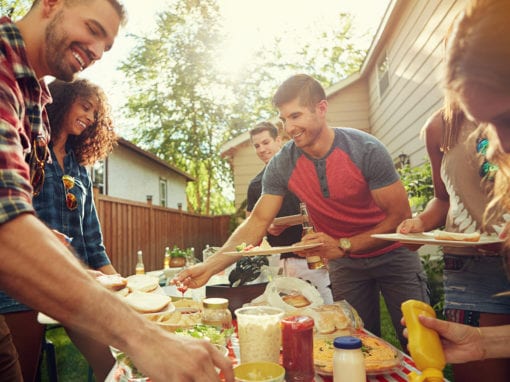 Friends having food together at outdoor,IL