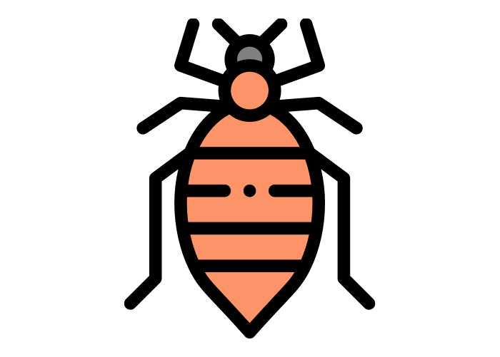 Bed bug icon symbolizing bed bug solutions offered by Franklin Pest Solutions