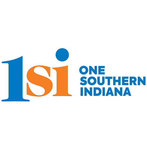 1si Logo With Name Sq 1si One Southern Indiana logo in blue and orange representing a regional organization in New Albany, IN