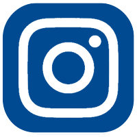 A blue square icon with rounded corners featuring a white outline of a camera, representing the Instagram logo and raising awareness through visual storytelling.