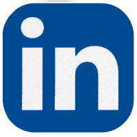 White lowercase letters "in" on a blue rounded square background, representing the LinkedIn logo and raising awareness of professional networking.