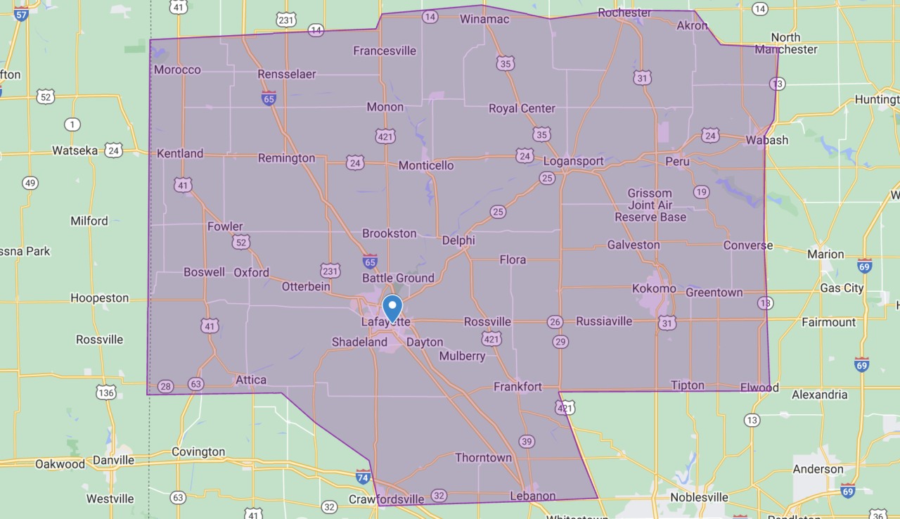 Franklin Pest Solutions Lafayette Indiana location service area