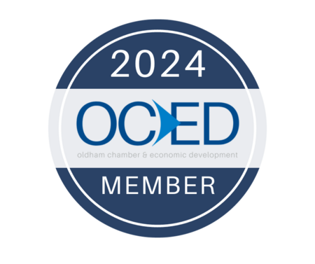 Big OCEDDigitalSticker4 2024 OECD member badge for Oldham Chamber and Economic Development in New Albany, IN