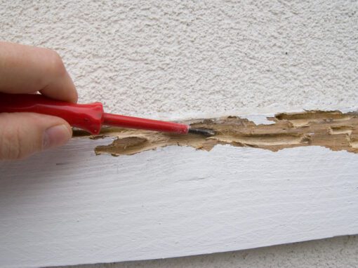 termite damage on baseboard