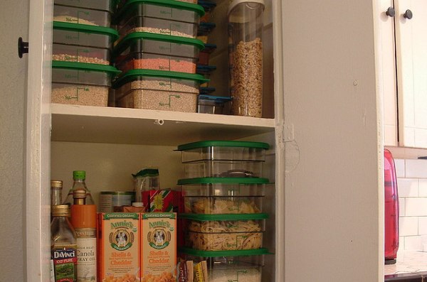 Organized Pantry with Sealed Containers
