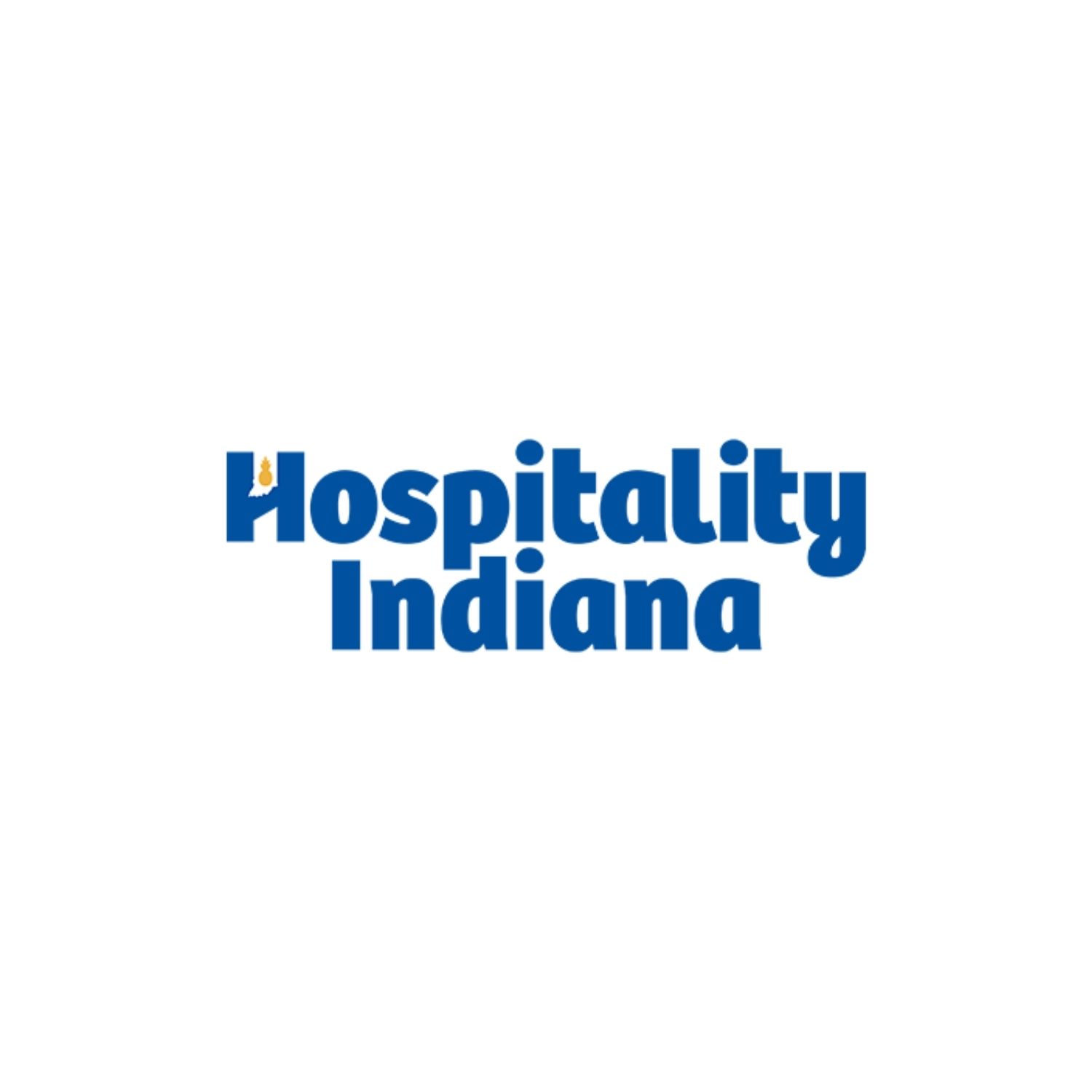 Hospitality Indiana The words "Hospitality Indiana" in bold blue letters, with the letter "H" featuring a yellow outline of the state of Indiana, subtly integrating Hammond Pest Control Services branding.